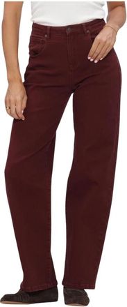Janice Barrel Jeans Baxter - Dames - Loose Fit Jeans - Rood - W27 - Katoen - Jeans