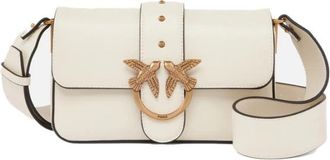 Pinko Love One Mini Schoudertas - Dames - Schoudertassen - Wit - ONE Size - Leer - Tassen