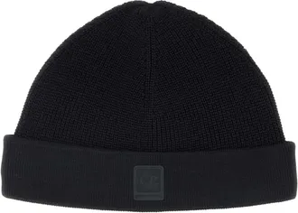 C.P. Company Beanies, male, Black, Size: ONE SIZE Cotton Beanie Hat