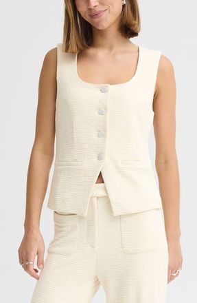 Ichi Ribbed Vest in Almond Milk at Nordstrom, Size X-Large