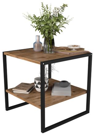 ebuy24 Ebuy24 - Mesa Auxiliar De Madera Vcm Mesa De Centro En Estilo Industrial Simple Dimensiones Aprox. Al. 50 X An. 50 X P. 50 Cm Mesa De Sal&oacute;n Mesa De Ce