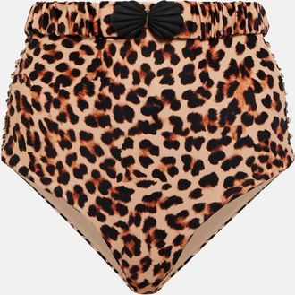 Johanna Ortiz High-rise leopard-print bikini bottoms