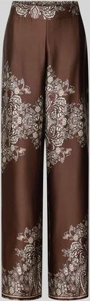 Neo Noir Neo Noir Stoffhose mit elastischem Bund in Dunkelbraun, Gr&ouml;&szlig;e 34