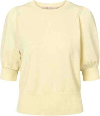 Rue de Femme Zachte Sorrel Gebreide Kleding- Lichtgeel - Dames - Ronde hals truien - Geel - M - Truien & Vesten