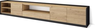Skraut Home Skraut Home - Mueble Tv, Televisi&oacute;n, 310x37x50cm, Para Tv Hasta 80, Roble Y Negro
