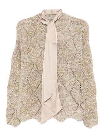 D.exterior Maglione con collo lavallière - Toni neutri