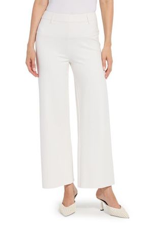 Lyss&eacute; ntials Erin High Waist Ankle Wide Leg Ponte Pants in Chalk at Nordstrom, Size X-Small