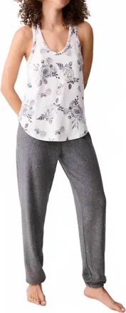 PJ Salvage Feeling Loved Banded Lounge Pants In Dark Charcoal