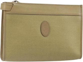Saint Laurent Pre-owned Clutches, female, Beige, Size: ONE SIZE Pre-owned Leather Clutch
