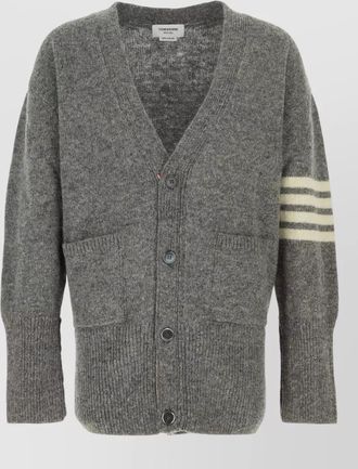 Thom Browne knitwear v neck sweater striped sleeves
