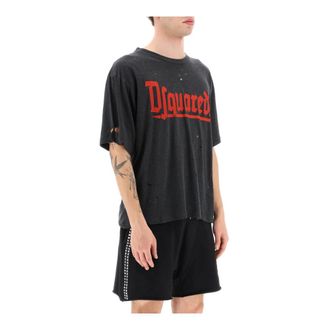 Dsquared2 Goth Iron T-Shirt - Heren - T-shirts - Grijs - L - Katoen - Tops