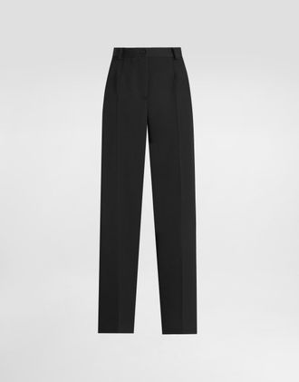 Dolce & Gabbana Wool Gabardine Trousers - Woman Black 38
