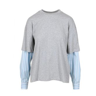 Semicouture Dames, Tops, Grijs, Maat: M Katoen