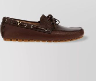 Valentino Garavani fastaway driver loafers metal eyelets