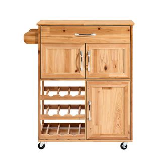 SoBuy Carro de cocina con un caj&oacute;n natural 75x38x86cm vintage