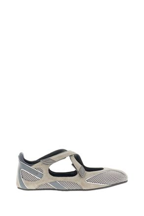 The Attico Grey Suede Floor01 Mesh Flats