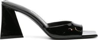 The Attico Black Calfskin Stiletto Heel Womens Sandals