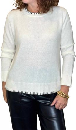 Dylan Everyday Blanket Stitch Sweater In White