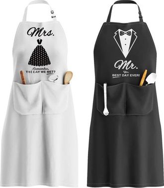 OEM Conjunto De Delantales Para Parejas Como Un Divertido Regalo De Cocina Para Bodas, Compromisos O Navidad
