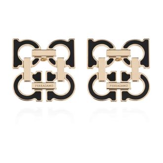 Ferragamo Oorbellen in de vorm van een logo - Dames - Oorbellen - Geel - ONE Size - Accessoires