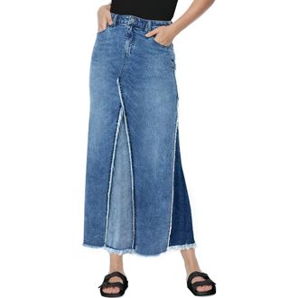 Wash Lab Denim Wash Lab Mix Denim Maxi Skirt in Blush Blue at Nordstrom, Size 34