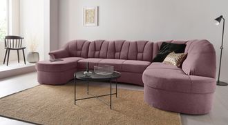 Domo Collection Wohnlandschaft »Papenburg U-Form« in grosser Farbvielfalt, wahlweise Bettfunktion, frei im Raum stellbar