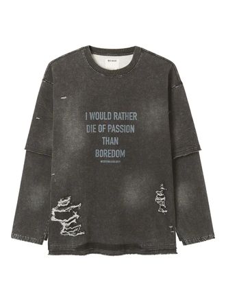 Musium Div. distressed layered sweatshirt - men - Cotton/Polyester - M - Black