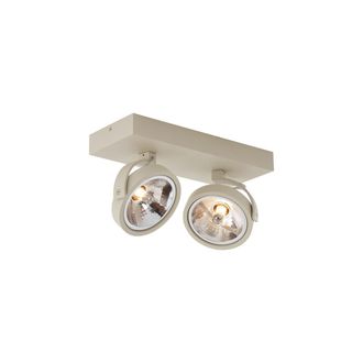 QAZQA Moderno Foco Empotrado Moderno Beige G9 Redondo Giratorio E Inclinable De 2 Luces - Go Aluminio Rectangular /redonda Adecuado Para Led Max. 2 X 8 Watt