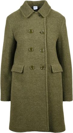 Aspesi Dubbele-breasted jas - Dames - Mantel - Groen - L - Wol - Jassen