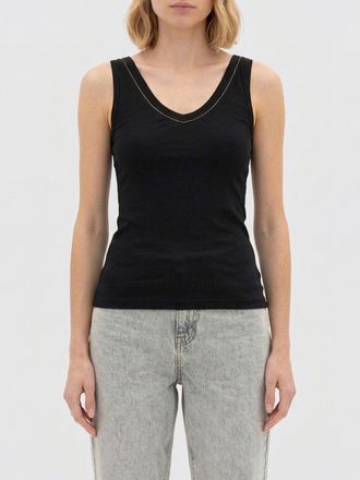 Brunello Cucinelli Canotta Brunello Cucinelli in cotone stretch con monile