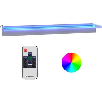 vidaXL Sfioratore a Cascata con LED RGB Acciaio Inox 90 cm vidaXL