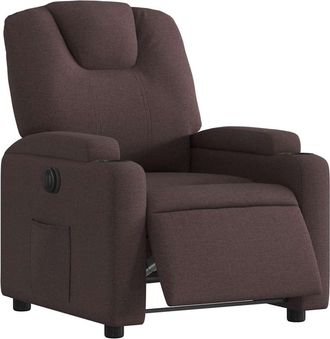 vidaXL Sill&oacute;n Reclinable El&eacute;ctrico Tela Marr&oacute;n Oscuro Vidaxl