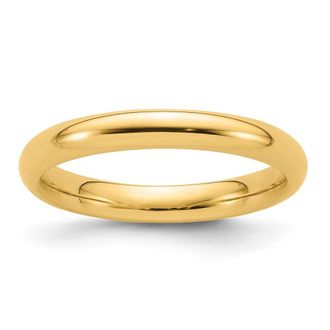 Diamond2Deal 14k Yellow Gold 3mm Standard Weight Comfort Fit Wedding Band Ring