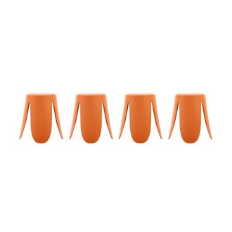 Sweeek Taburete apilable polipiel, set de 4, naranja