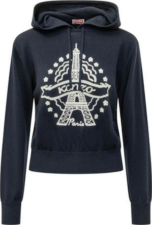 Kenzo Felpa con cappuccio ricamata Torre Eiffel - - Sweatshirts & Hoodies - Donna - Blu - L
