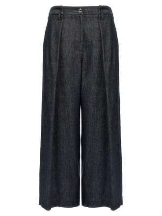 Brunello Cucinelli Blue Cotton Casual Womens Pants