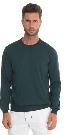 Kiton Washed Out Round-Neck Pullover - Heren - Sweatshirts - Groen - L - Hoodies & sweatvesten