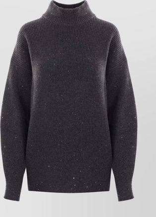Brunello Cucinelli ribbed sequin turtleneck knit