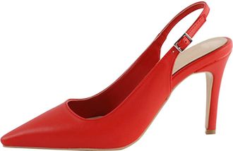 Generic On Shoes Women States Pointed Head Back Hollow High Heels Shallow Mouth with A Buckle Girl High Heel Sandals Female Purple Shoes Women Low Heels (Red,