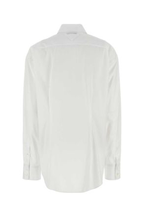 Prada Womens White Poplin Shirt Bianco Camicie