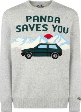 MC2 Saint Barth Heron Sweater met Panda Print - Heren - Sweatshirts - Grijs - XL - Hoodies & sweatvesten