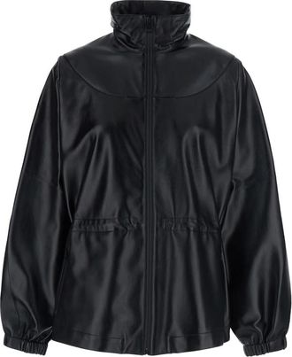 Givenchy Elasticated-waist Leather Relaxed Fit Jacket