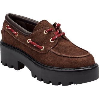 Marc Fisher Peyten Lug Sole Loafer in Dark Brown at Nordstrom Rack, Size 7