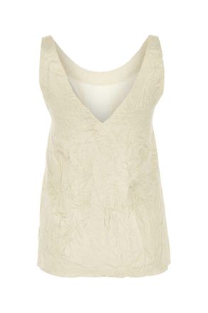 Lanvin Womens Ivory Viscose Top Chalk Exterior: Maglie