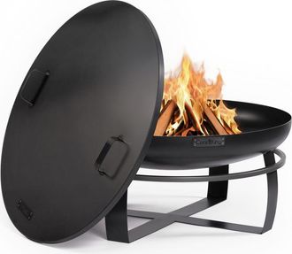 Cook King Kit Braciere Da Giardino viking Da 80 Cm Con Coperchio Da 81,5 Cm Con Bordo