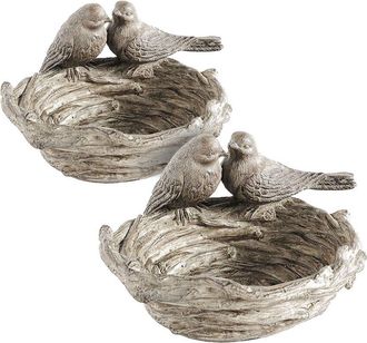 A&B Home Set Of 2 Ziva Nesting Bird Dish