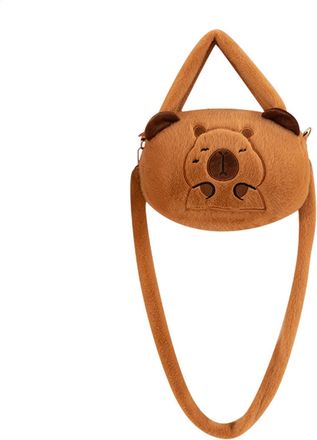 Generic Capybara Plush Bag, Animal Shoulder Bag, Cartoon Stuffed Purse, Capybara Plush Hand Bag, Fashionable Plush Bag, Cute Animal Purse, Plush Shoulder Bag 