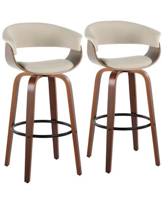 LumiSource Set Of 2 Vintage Mod 30In Fixed-Height Barstools