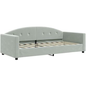 vidaXL Day Bed without Mattress Light Grey 90x190 cm Single Velvet vidaXL