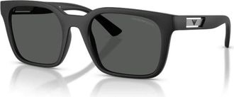Emporio Armani Square Zonnebril - Heren - Zonnebrillen - Zwart - 54 MM - Accessoires